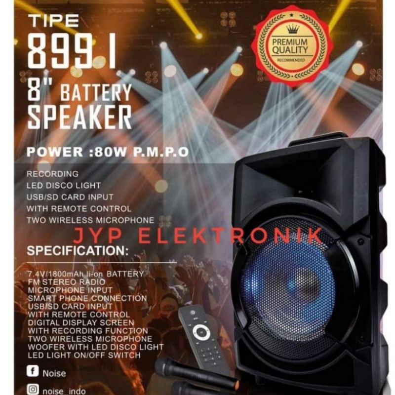 SPEAKER KARAOKE BLUETOOTH NOISE 899i MIC 2PCS