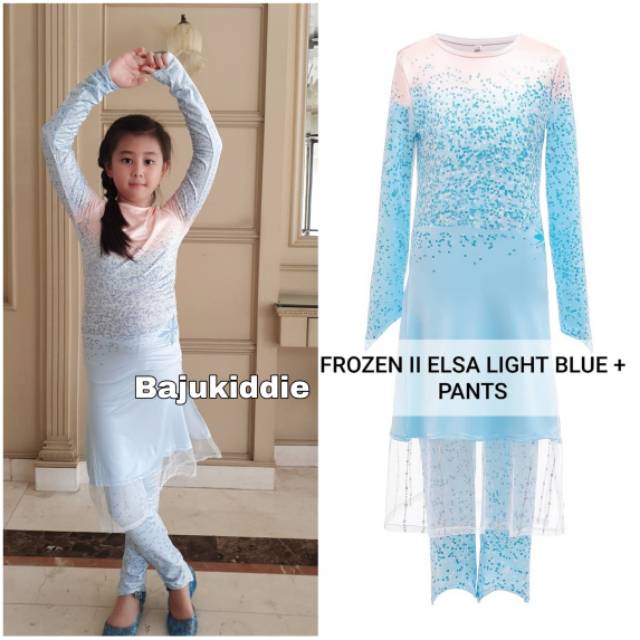 GA2021 FROZEN SNOWFLAKE DRESS / GAUN KOSTUM ANAK PEREMPUAN ELSA BIRU