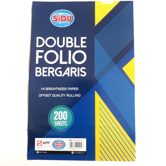 

BEST SELLER KERTAS FOLIO DOUBLE FOLIO BERGARIS SIDU 200 LMBR 31X21 CM