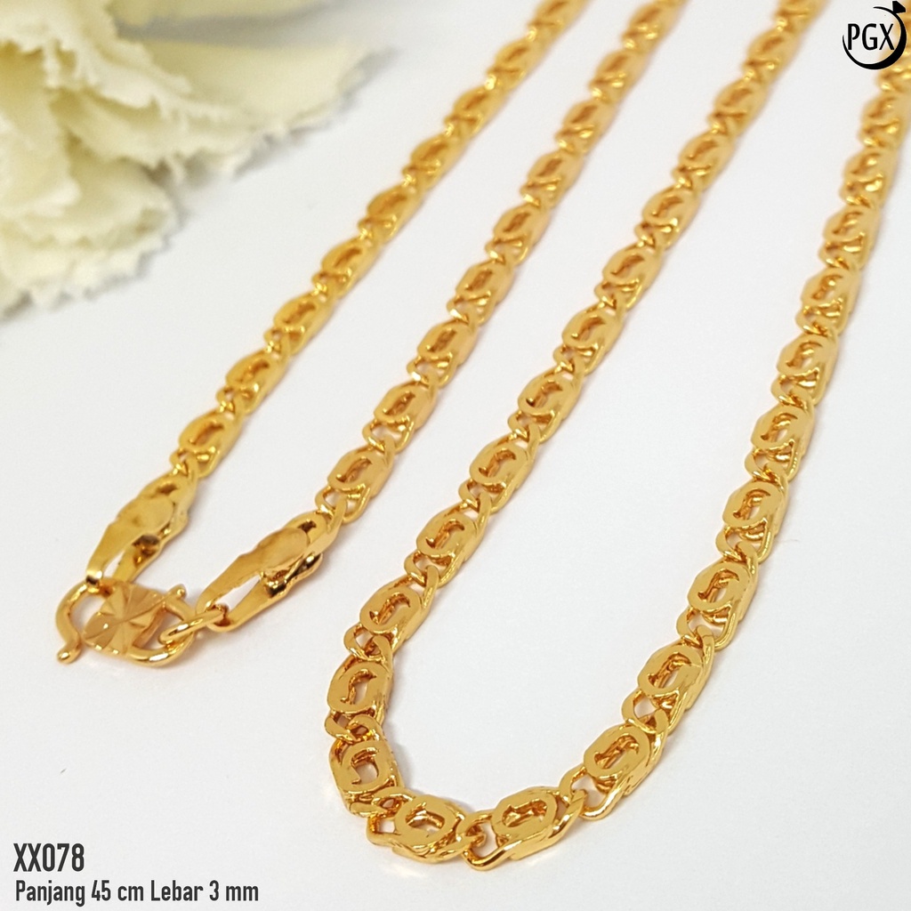 PGX Kalung Pria Wanita Xuping Perhiasan Lapis Emas Aksesoris Fashion Premium - XX078