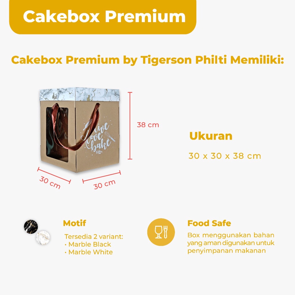 Cake Box/Packaging kue/kotak Kue/kemasan kue Ribbon Premium uk 30 cm by Tigerson Philti