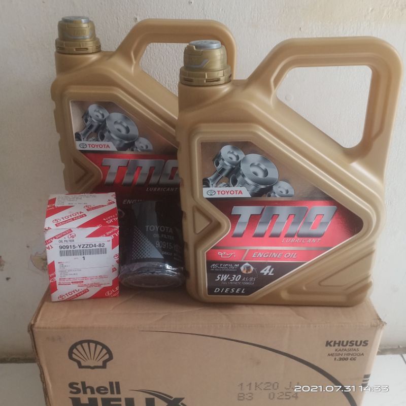 Paketan Ganti Oli Mesin Tmo Gold 5w30 + Filter Oli Toyota Original
