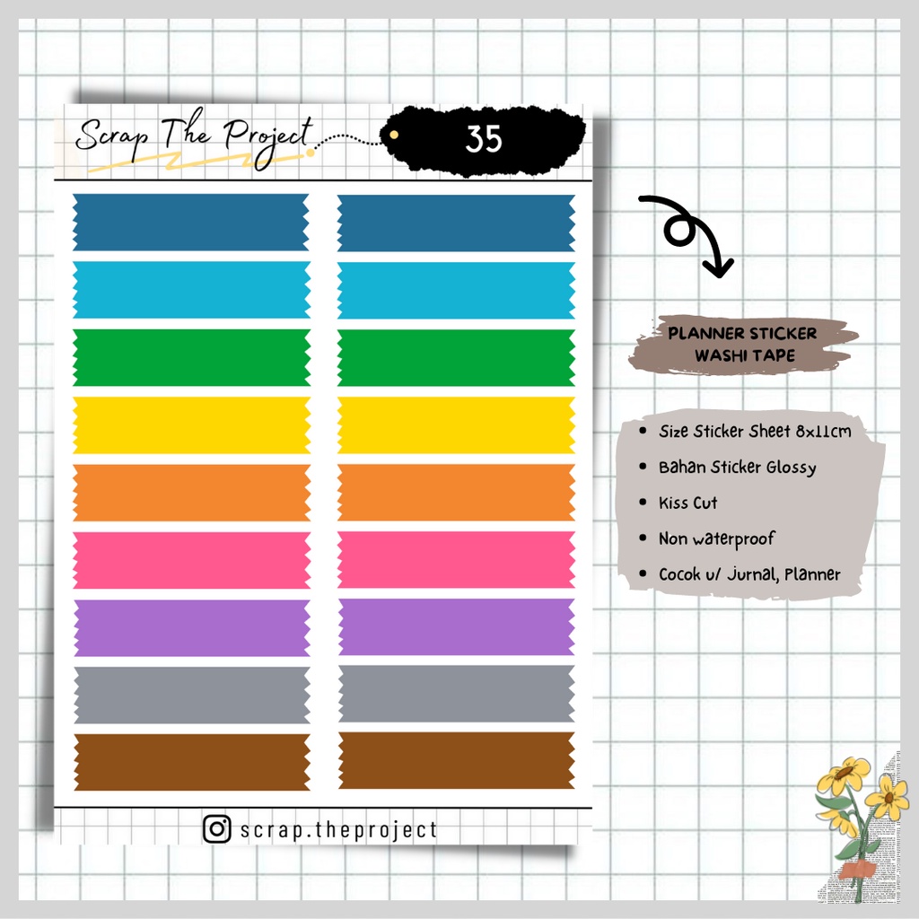 

STICKER DECO PLANNER / STICKER WASHI TAPE / STP - 35