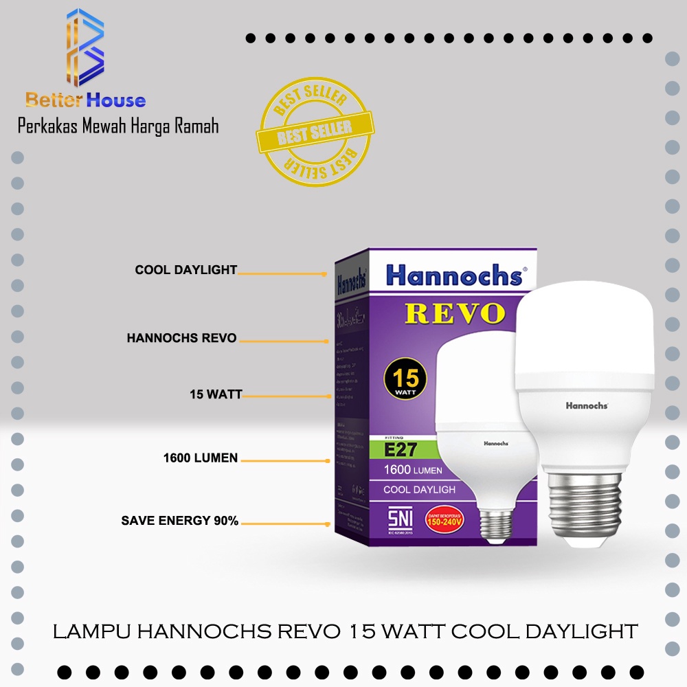 Lampu LED Murah Hannochs Revo 15 Watt