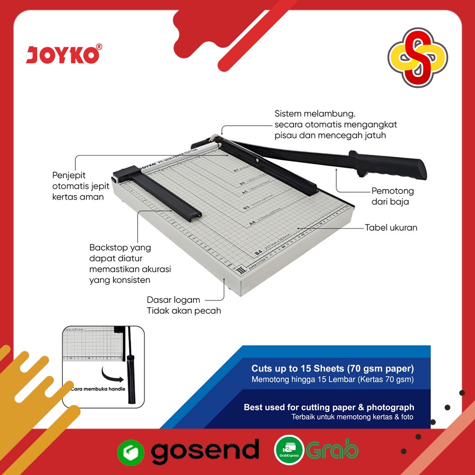 Paper Cutter / Pemotong Kertas Joyko PC-3038 B4 250 X 353 mm