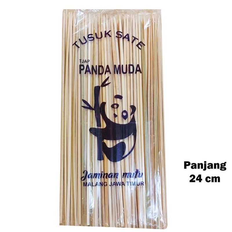 Tusuk Sate Ayam Sate Daging Sapi Panjang 22 cm-24 cm Cap Panda Muda