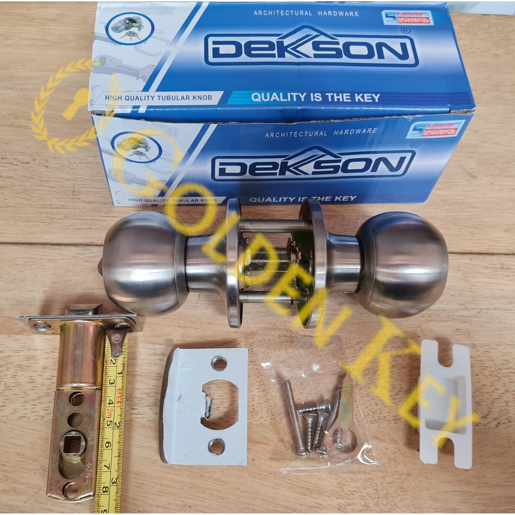 Kunci Bulat Pintu WC Kamar Mandi Dekkson Dekson KCBL T9587 BK SSS Handle Knob T 9587
