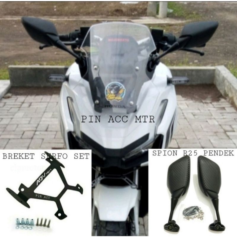 Paket Breket Spion Honda ADV 150 Spion R25 pendek Paket Spion Breket dan Baut Anti Jebol