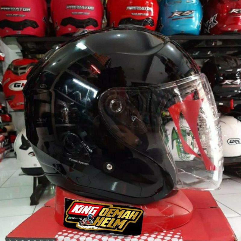 HELM KYT KYOTO BLACK METALIK HELM HALF FACE ORIGINAL KYT