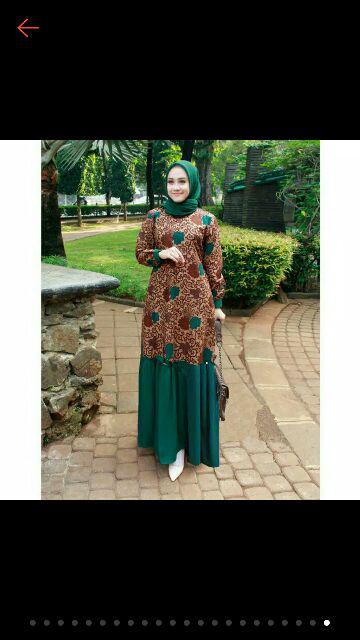 (busui & Ori) Gamis Batik Couple Rempel Couple Manggar,sekar,kubis,meysya Meisya Style Syari - Kg075
