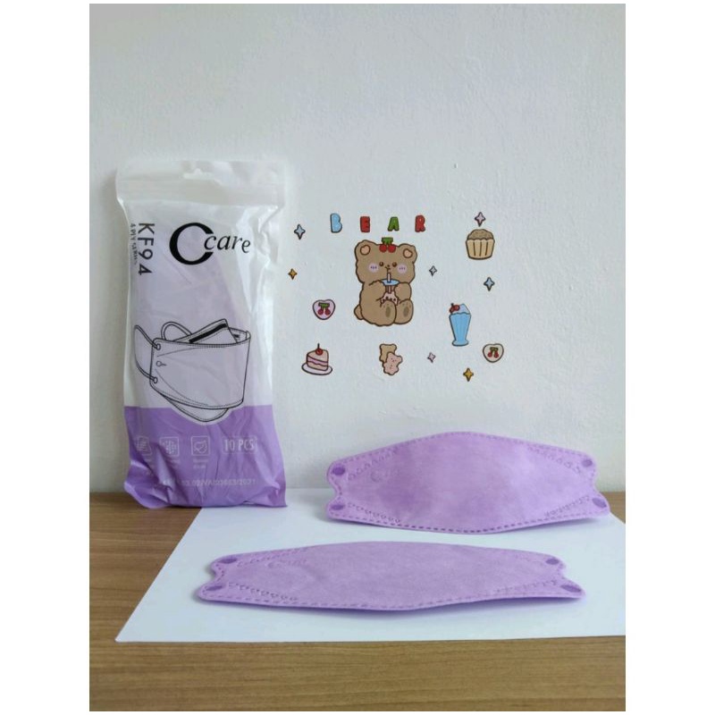 Masker KF94 C-Care 4ply isi10 warna purple