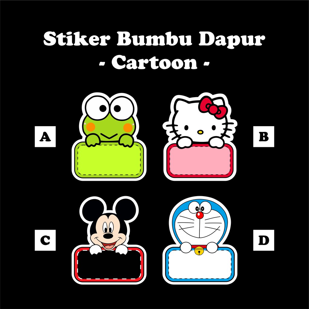 Stiker Bumbu Dapur Free Custom Hello Kitty Mickey Mouse Keroppi Doraemon