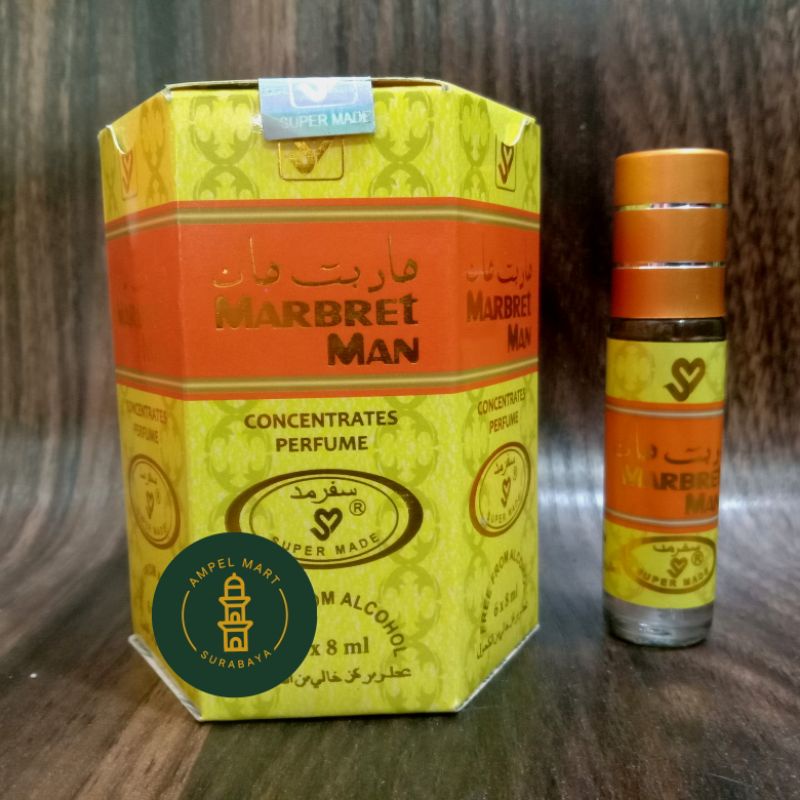 Parfum Mabret Man Supermade 8 ml Roll On Satu Box Isi 6 Pcs - Parfum Supermade Non Alkohol