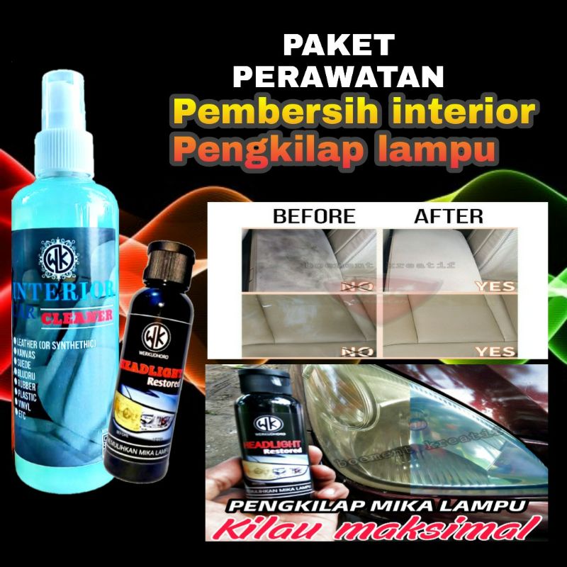 Pembersih interior &amp; pengkilap lampu menguning