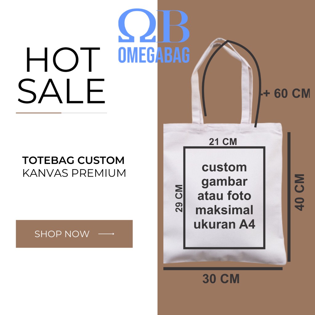 Tote bag Resleting Totebag Custom Kanvas 30x40