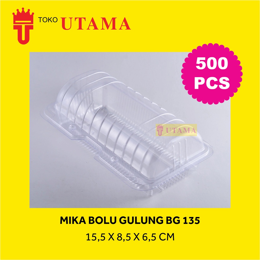 (500 PCS) Mika Bolu Gulung Roll Cake Bening BG 135 (15CM)