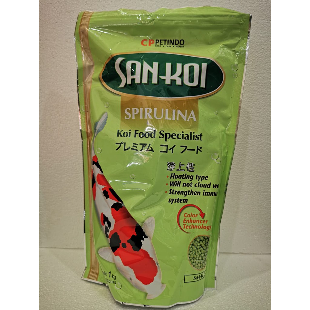 PAKAN IKAN SAN KOI SANKOI SPIRULINA FISH FOOD 2MM SMALL 1 KG AQUARIUM AQUASCAPE