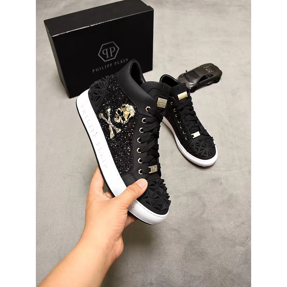 Sepatu pp pria kualitas mirror high end boots sneaker philipp plein cowok men shoes top