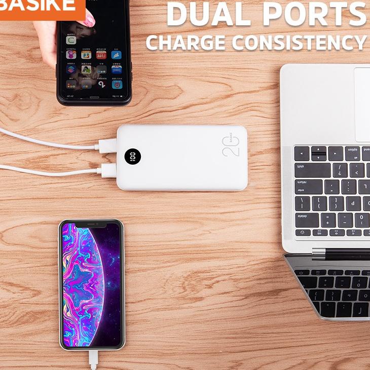 Power Bank 20000 mAh 10000 mAh Powerbank Dual USB Output 2 Input LED Display Murah Mini BASIKE