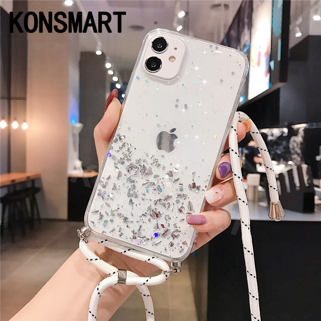 Casing Motif Bintang Dengan Tali Lanyard Untuk Iphone 11 Pro Max Xs X Xr 8 7 6 S 6s Plus