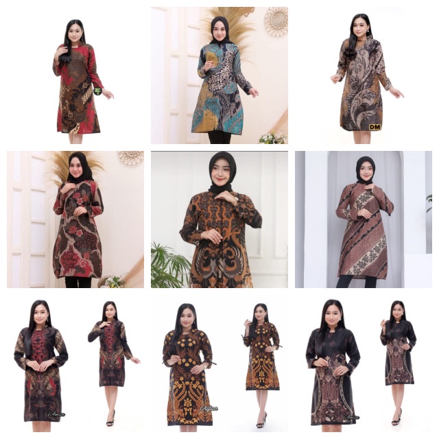Baju Tunik Batik Wanita Baju Batik Wanita Baju Batik Tunik Baju Batik Wanita Modern M L XL XXL XXXL 