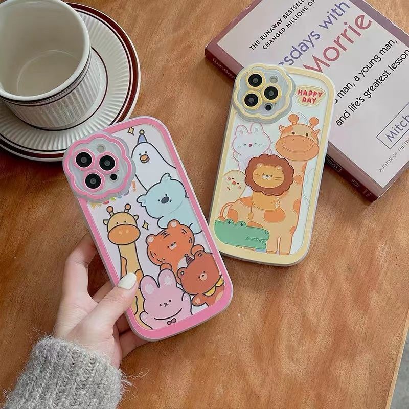 Soft Case Transparan Motif Hewan Untuk IPhone 13pro / Mini 12promax / SE2 2020 / 11pro MAX / 6S / 7 / 8plus / XR