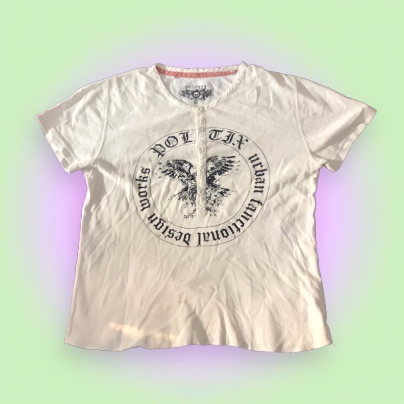 politix white bone tee