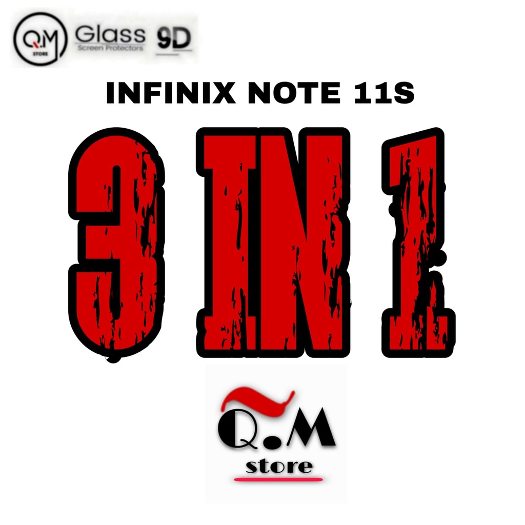 PAKET 3IN1 CASE INFINIX NOTE 11S /INFINIX NOTE 11 PR0 Softcase Transpran Clear Armor Back Cover