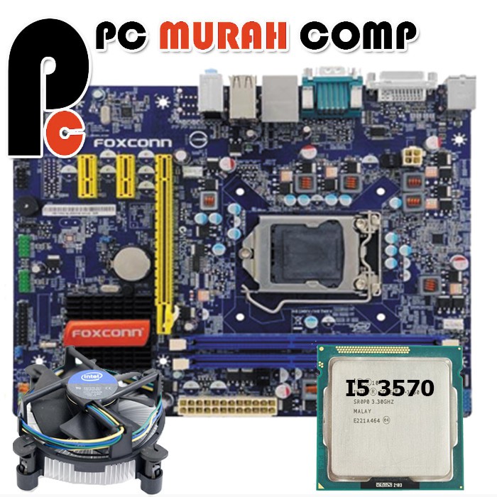 Motherboard Intel LGA 1155 H61 Dengan Processor i5 3570 + fan intel