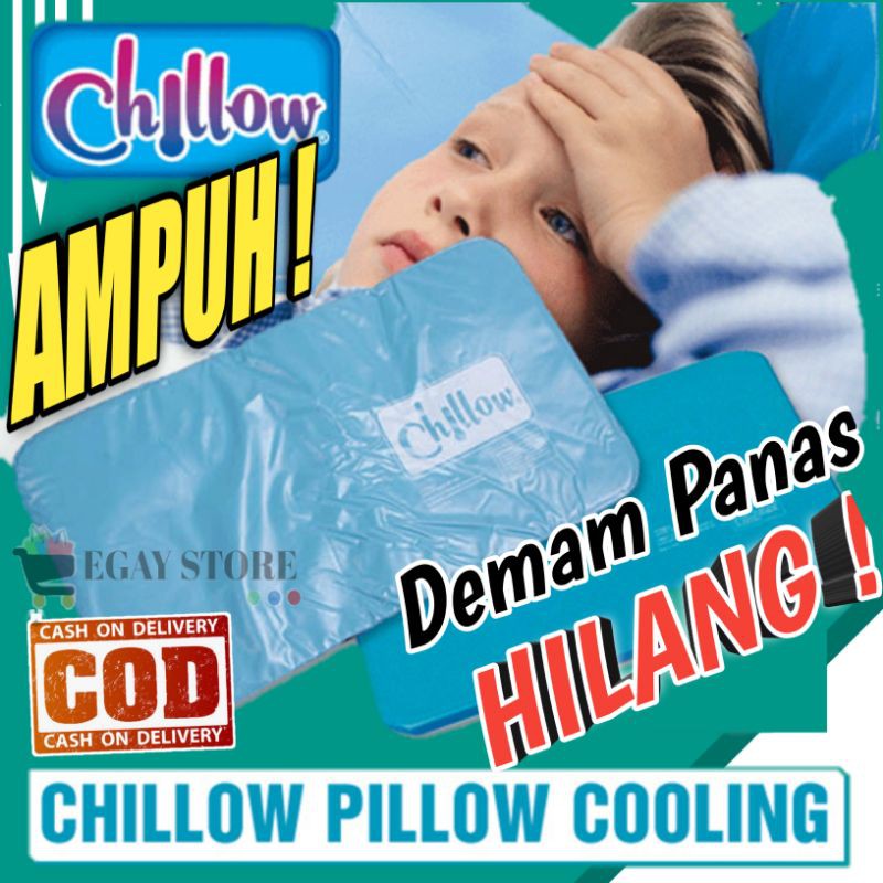 BANTAL PENDINGIN PENURUN PANAS DEMAM / CHILOW PILLOW PAD BANTAL SEJUK AIR GEL UNTUK ANAK DAN DEWASA