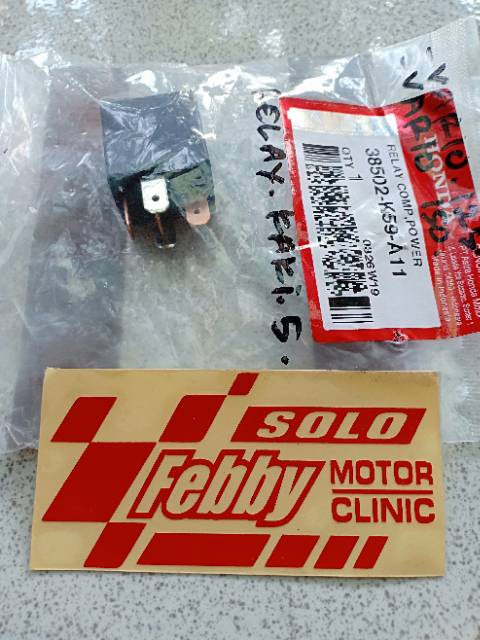 RELAY COMP POWER-RELAY STATER KAKI 5 HONDA VARIO 125-VARIO 150 ORIGINAL AHM KODE 38502-K59-A11-1