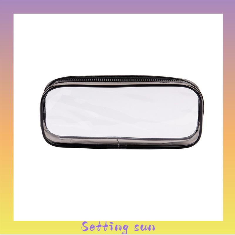 Decompression Primary Middle School Students Competition Rotating Pen Can Write Student Rotating PenTransparent PVC Student Stationery Zipper Pen Bag Travel Portable Toiletry Makeup Storage Bag TN