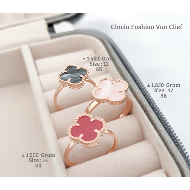 CINCIN FASHION VANCLEEF KADAR 375/8K TERBARU CANTIK