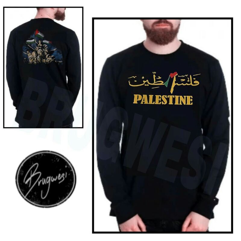 TERLARIS KAOS PALESTINA LENGAN PANJANG