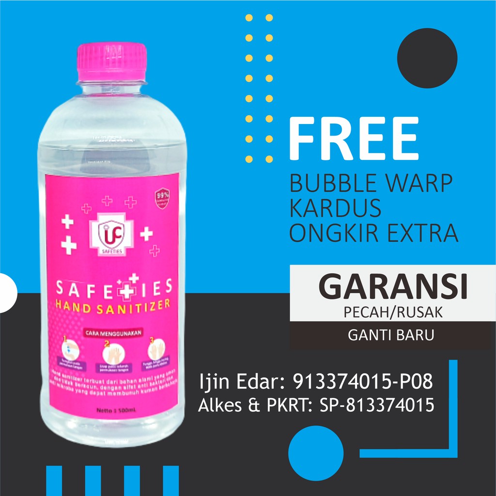 Hand Sanitizer Refill Cair dan Gel 500mL Wangi Setengah Liter Safeties