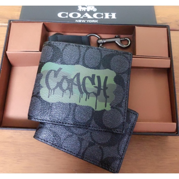 (SameDay Grab) 74993 31522 11945 26072 37333 coach Men Short Wallet Melipat dompet
