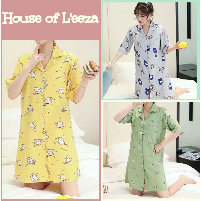 Daster kerah full kancing / Busui Friendly /ibu menyusui/bersalin