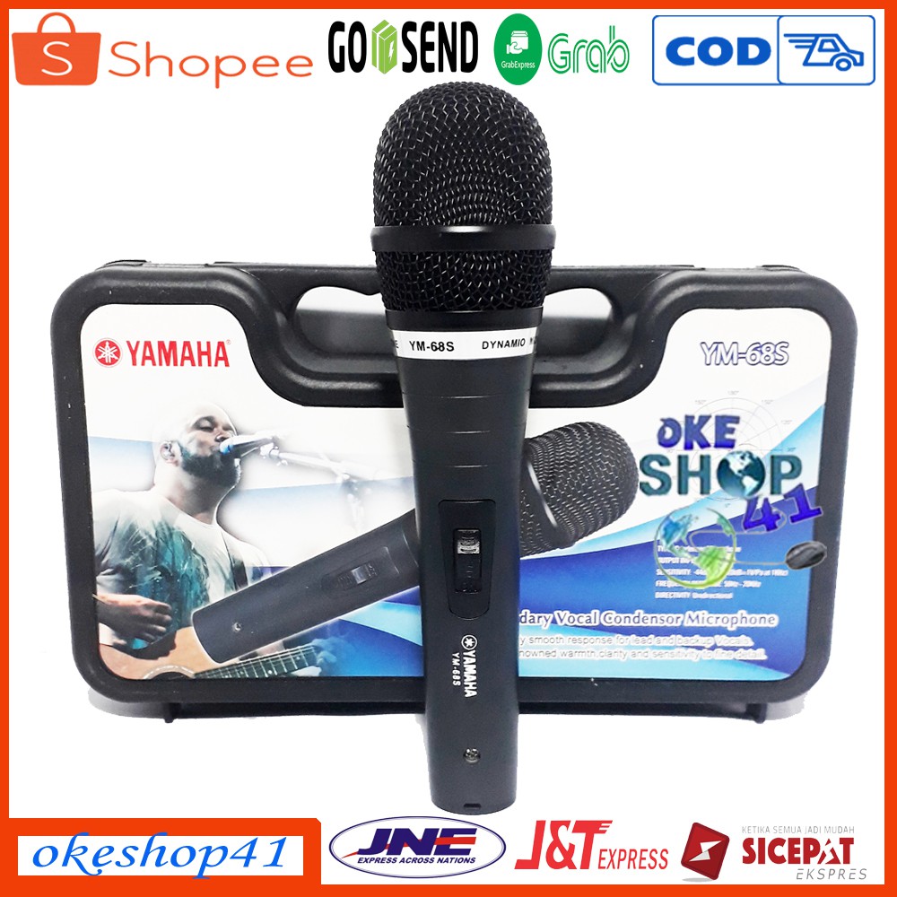 Yamaha Mic Karaoke Kabel YM-68S Microphone Vocal Profesional Suara Mantap