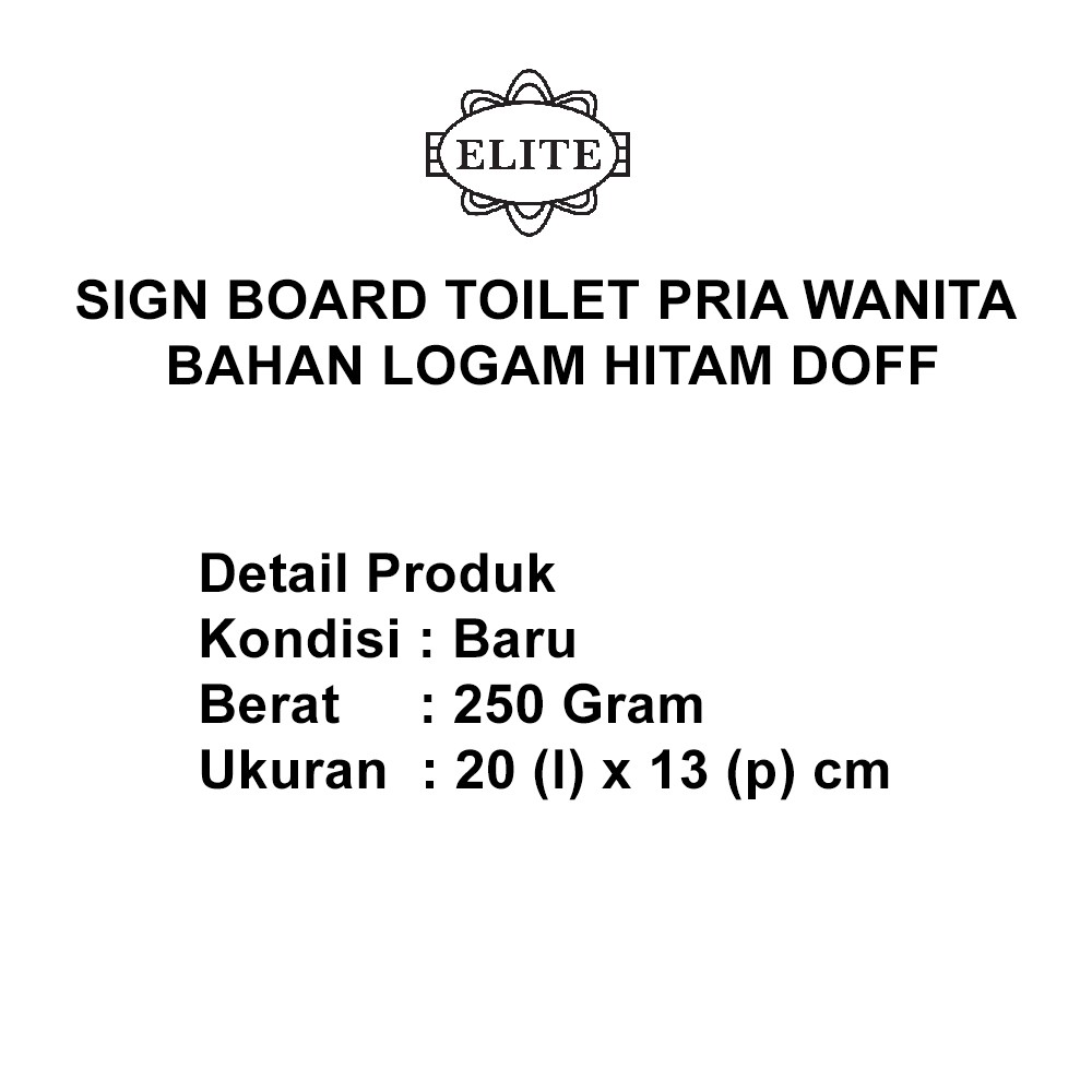 Sign Board Toilet Pria Wanita Bahan Logam Hitam Doff Shopee Indonesia