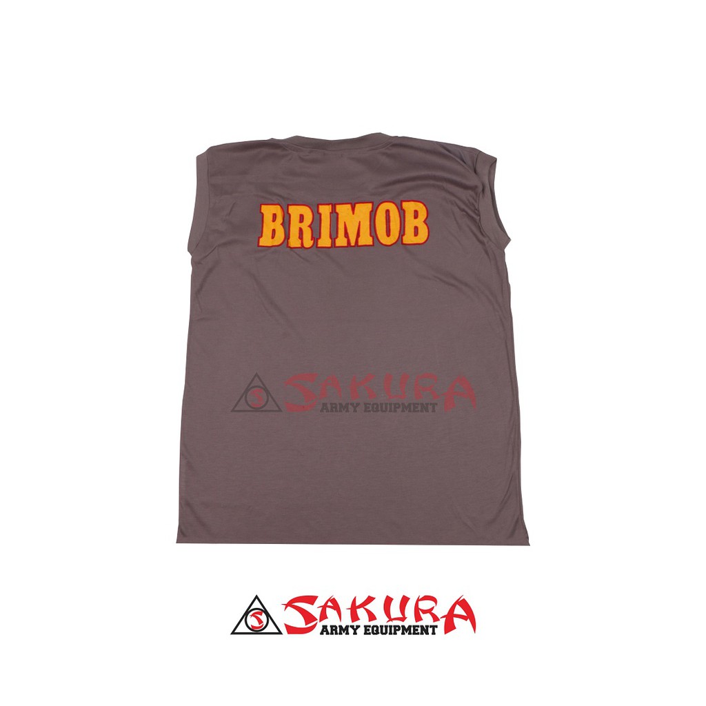 Kaos Rambo Brimob logo Kaos Rambo brimob coklat