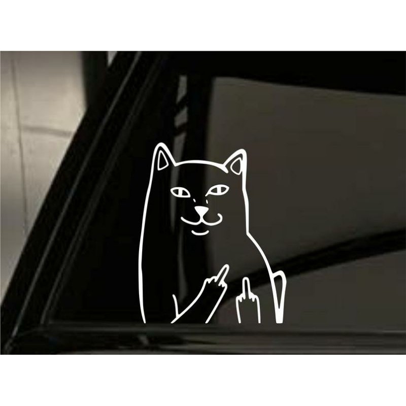 Sticker Mobil Kucing Jari Tengah Untuk Kaca Belakang