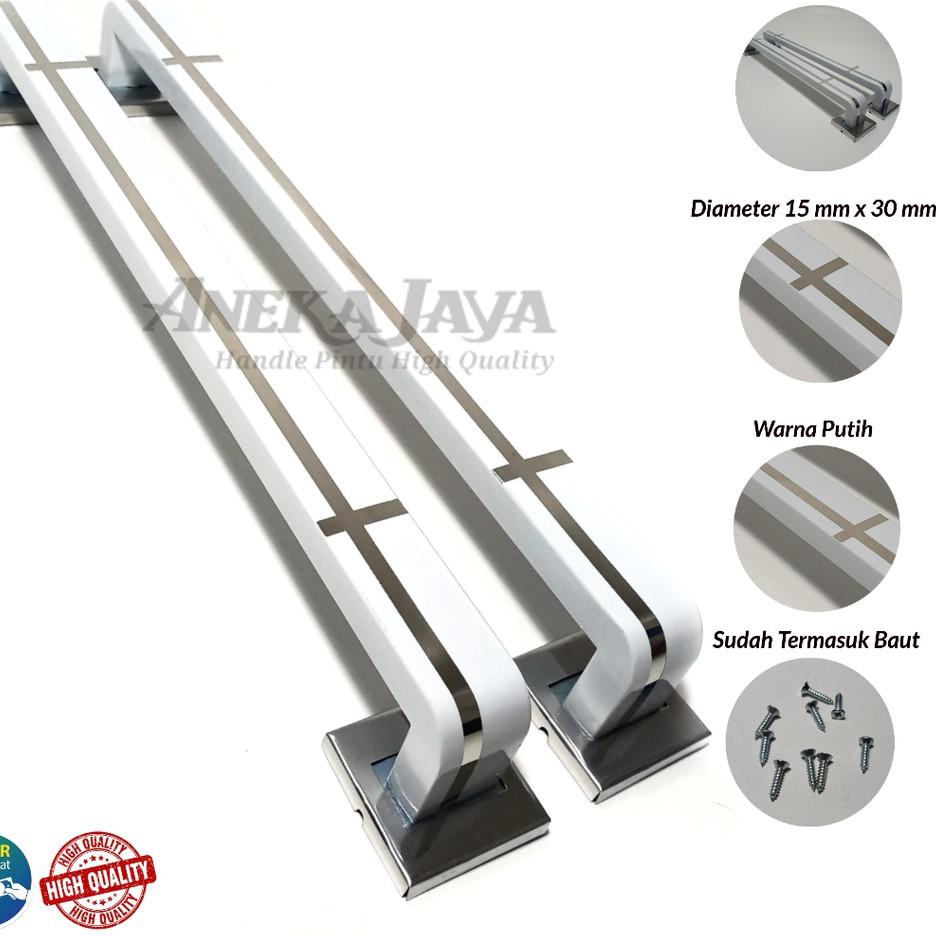 [KODE 8KVGR] Handle Pintu rumah putih 35 cm 45 cm 60 cm / Tarikan Pintu / Pegangan Pintu minimalis /