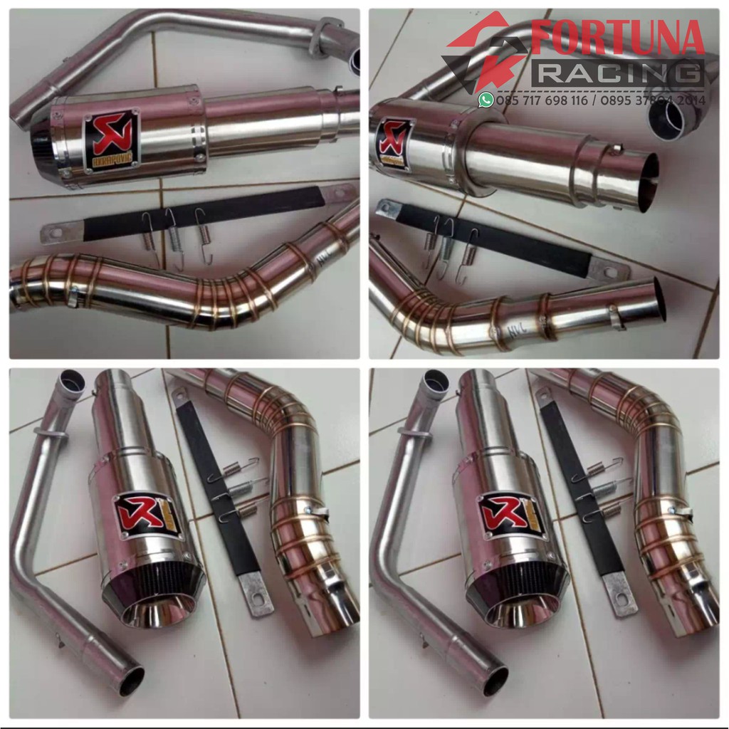 Knalpot racing Akrapovic polos for mtor 150cc full set