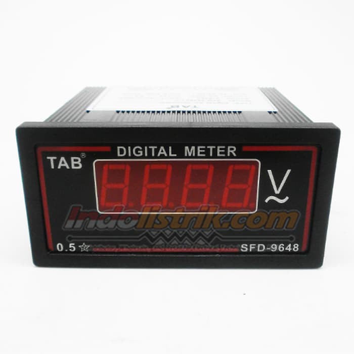idn.s438 Volt Meter Digital AC 0 600V AC 96x48mm TAB Voltmeter Bahan