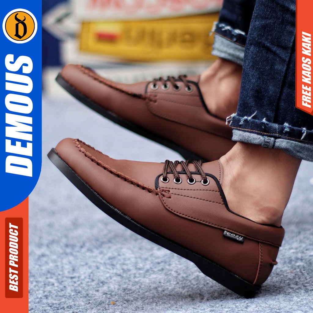 DEMOUS MONZ Sepatu Kasual Formal Casual Kulit Pu Kerja Pria