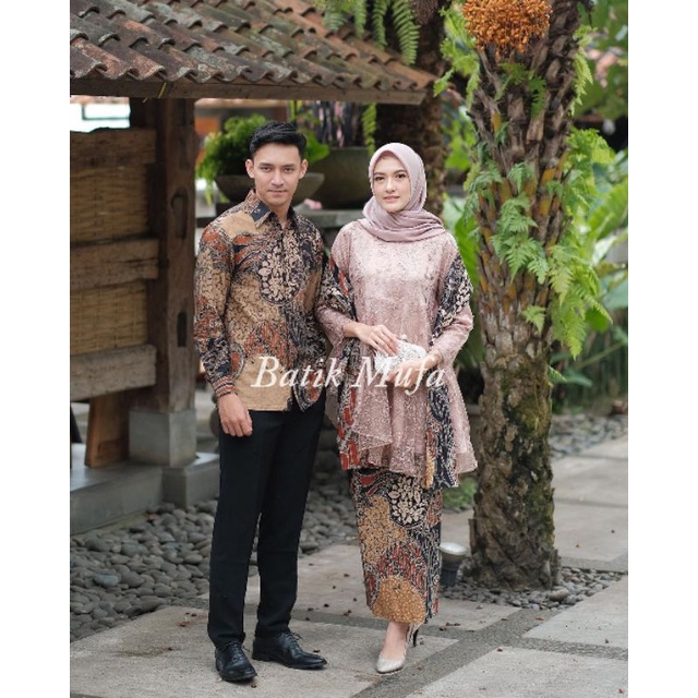 Batik couple Kebaya MEGA Brown KEBAYA MODERN Kebaya untuk tunangan lamaran baju wisuda terbaru