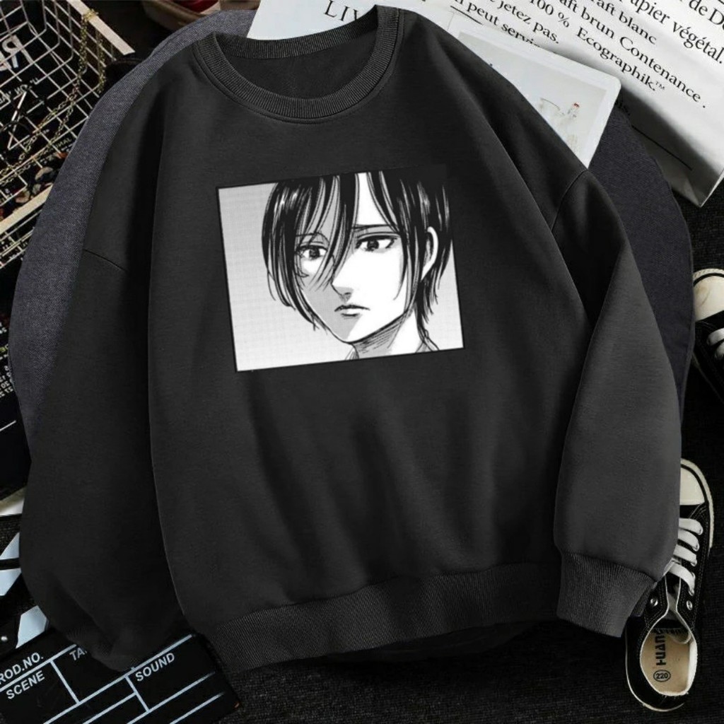 SWEATER ANIME MIKASA//SWEATER UNISEX ANIME TEBAL TERLARIS`