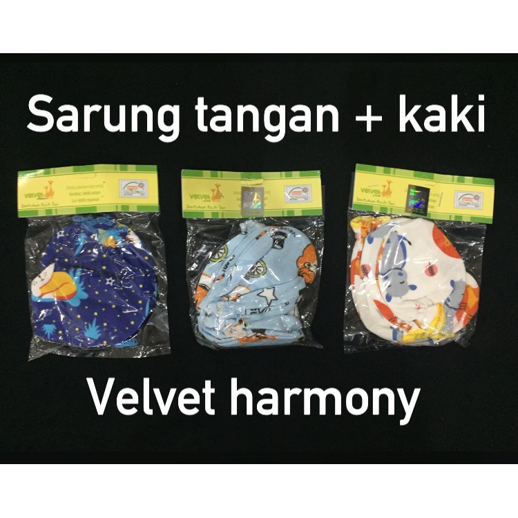 VELVET 1 pasang Sarung Tangan dan Kaki / TOPI NEWBORN
