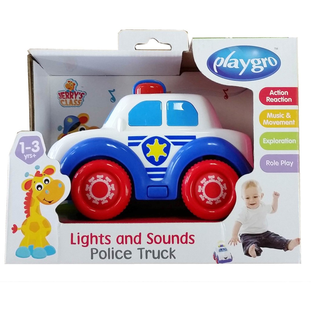 Playgro Baby Lights and Sound Police Car - Mainan mobil - Mobilan Anak 12m+