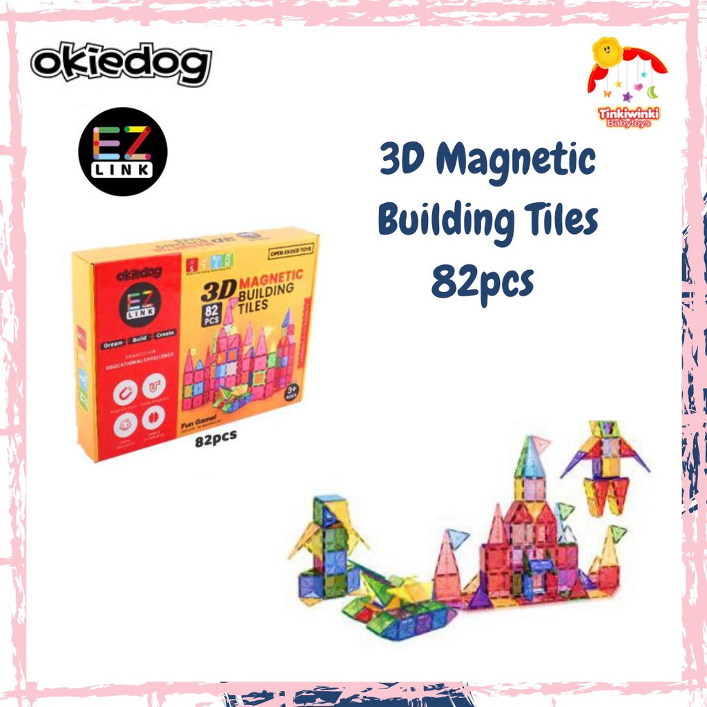 Okiedog EZLink 3D Magnetic Building Tiles 82PCS